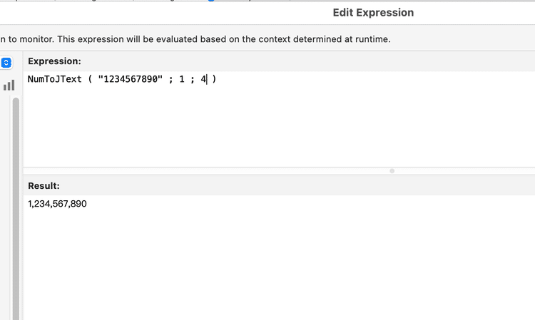 Another screenshot showing the use of NumToJText, as a FileMaker tip.
