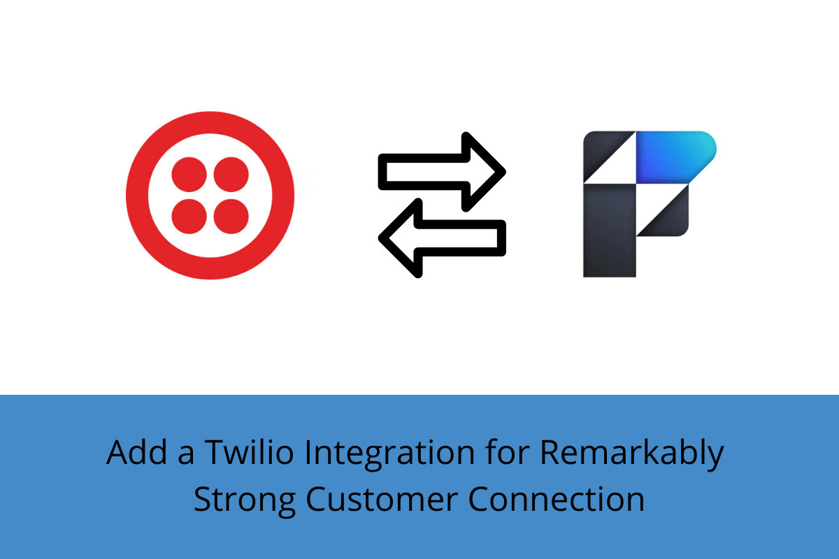 Graphic of Twilio logo interacting with Claris FileMaker logo