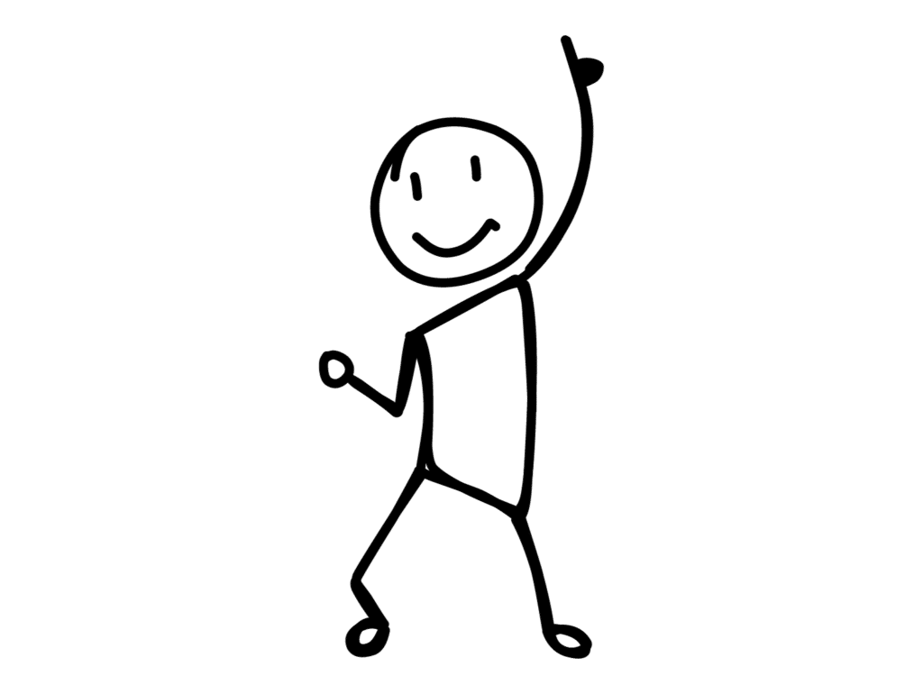 Drawing of a stick figure