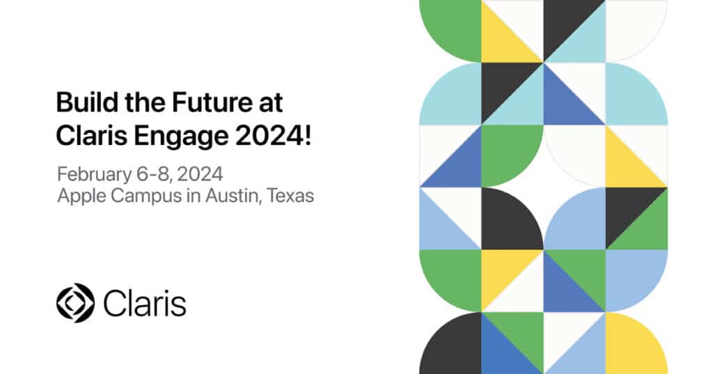 Marketing ad for Claris Engage 2024 conference in Austin, Texas, February 6-8, 2024