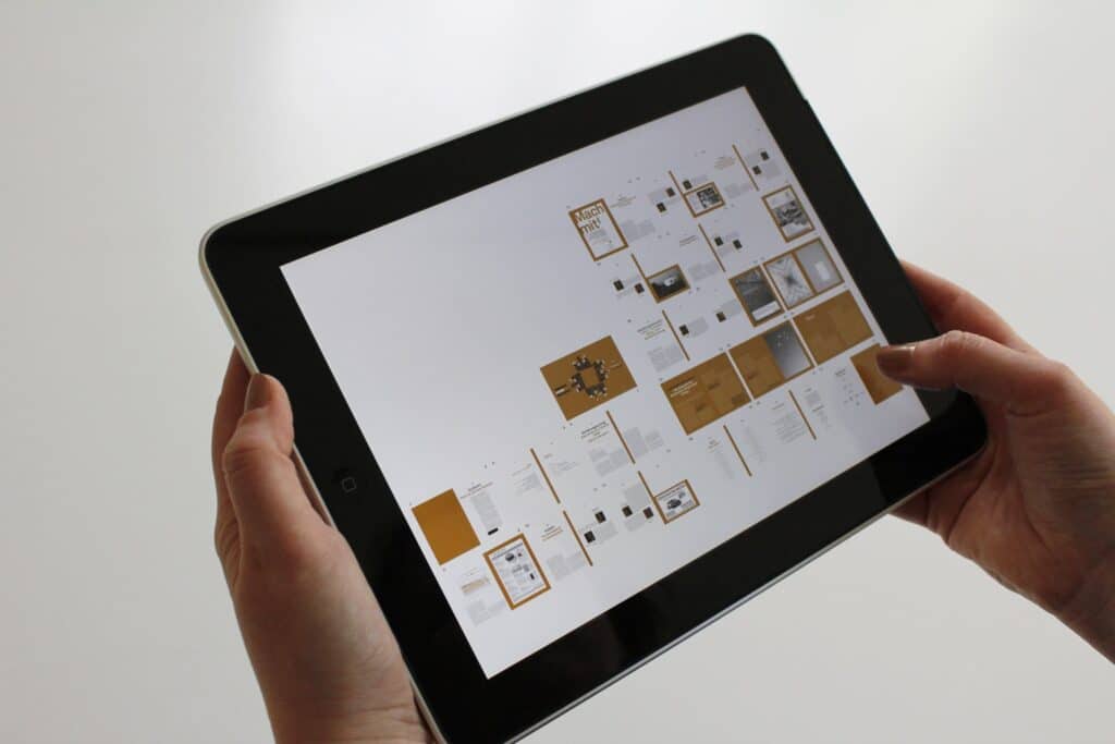 Woman using an iPad to move through a smooth and modern workflow 