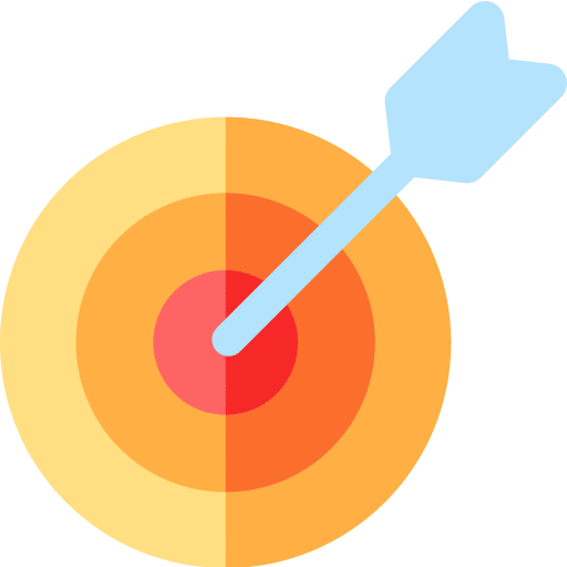 Cartoon graphic of bullseye and arrow