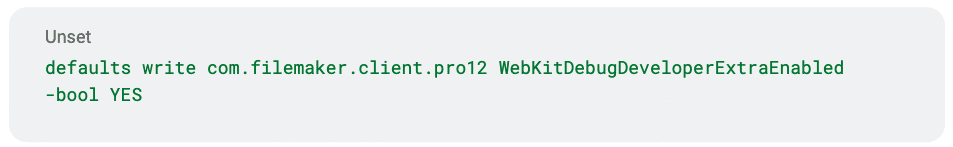 Command line example for getting the ability to right-click in webviewer and select Inspect Element.