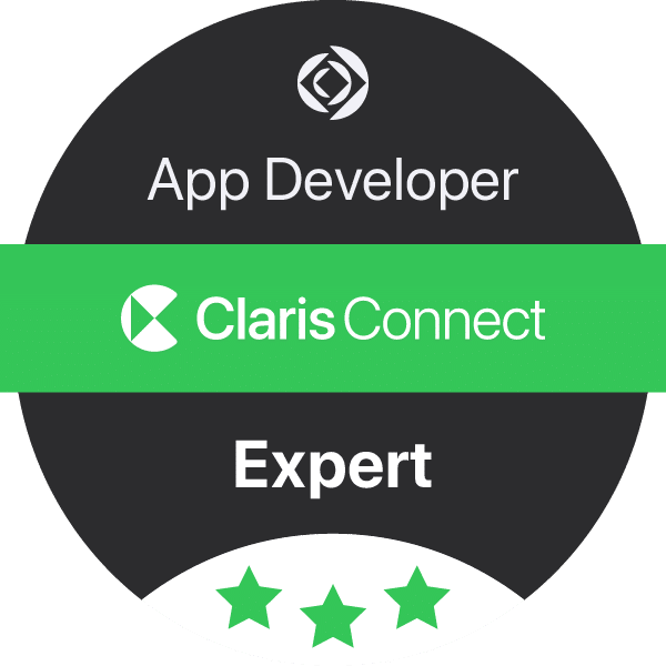 Badge icon for those who have earned the Claris Connect App Developer Expert level