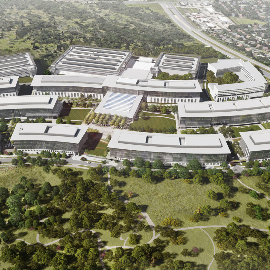 Aerial view of the Apple campus in Austin, Texas, which is the location of this year's Claris Engage FileMaker conference.