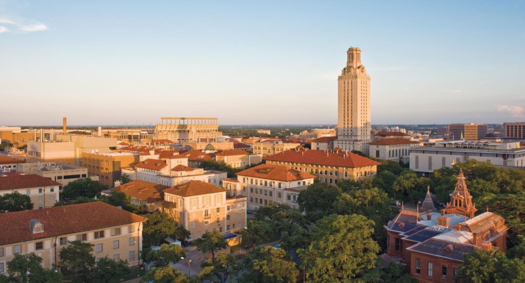 Overview photograph of the University of Texas at Austin