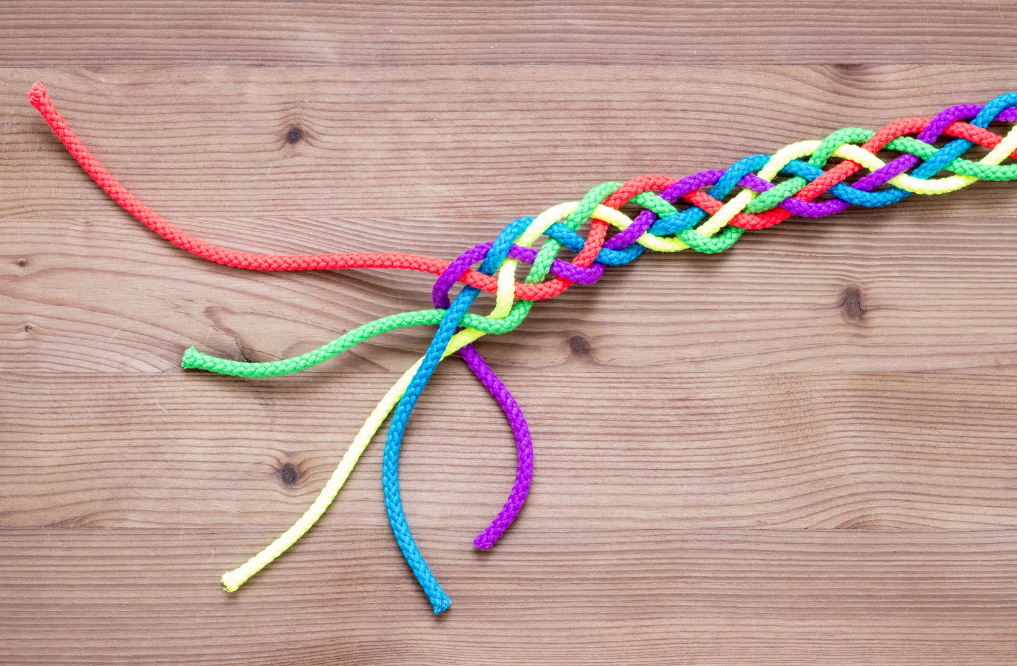 Photo of colorful, braided strands of yarn, illustrating FileMaker integrations.