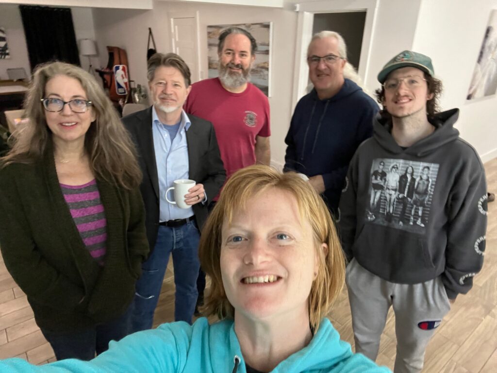 Selfie of the Portage Bay team, in the living room of the AirBnB they shared while at Claris Engage 2024.