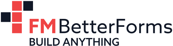 Logo for FM BetterForms, with Build Anything tagline