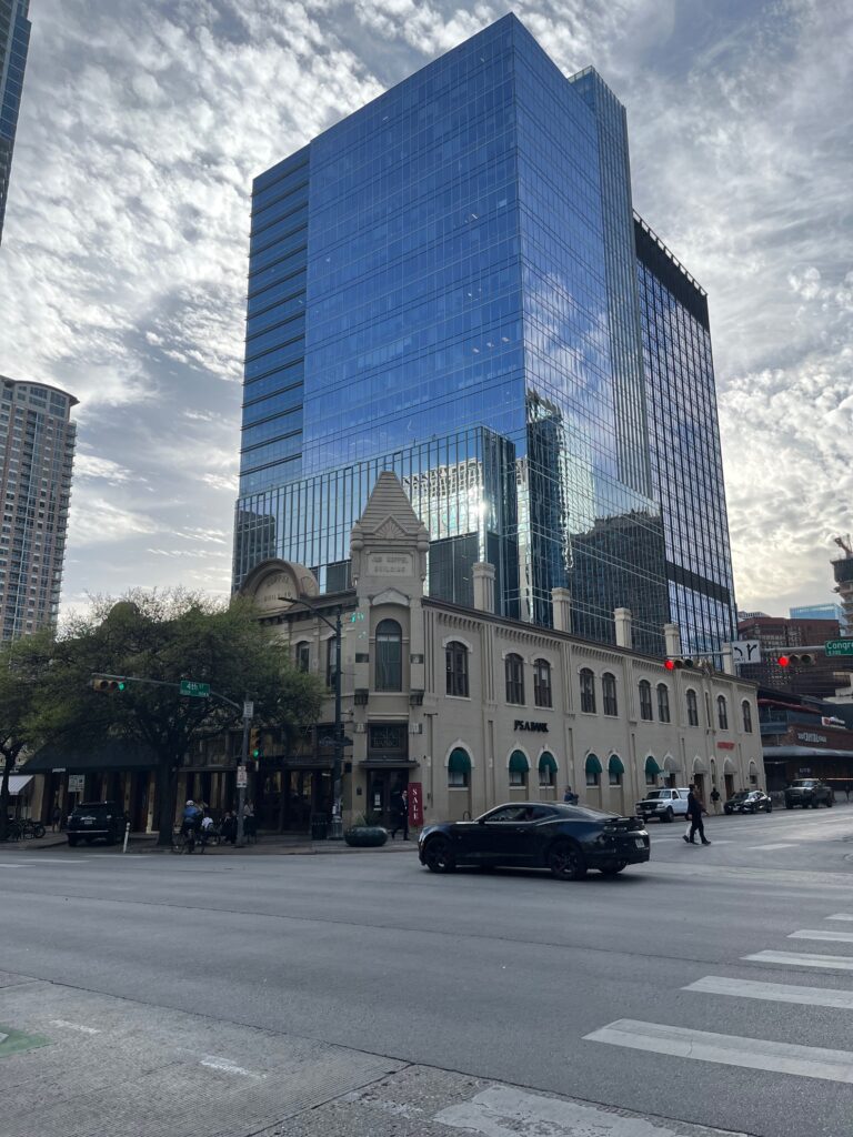 A photograph of the exterior of the building where some of the SXSW conferences were held. Kate attended SXSW and was able to envision many interactions between AI and FileMaker.