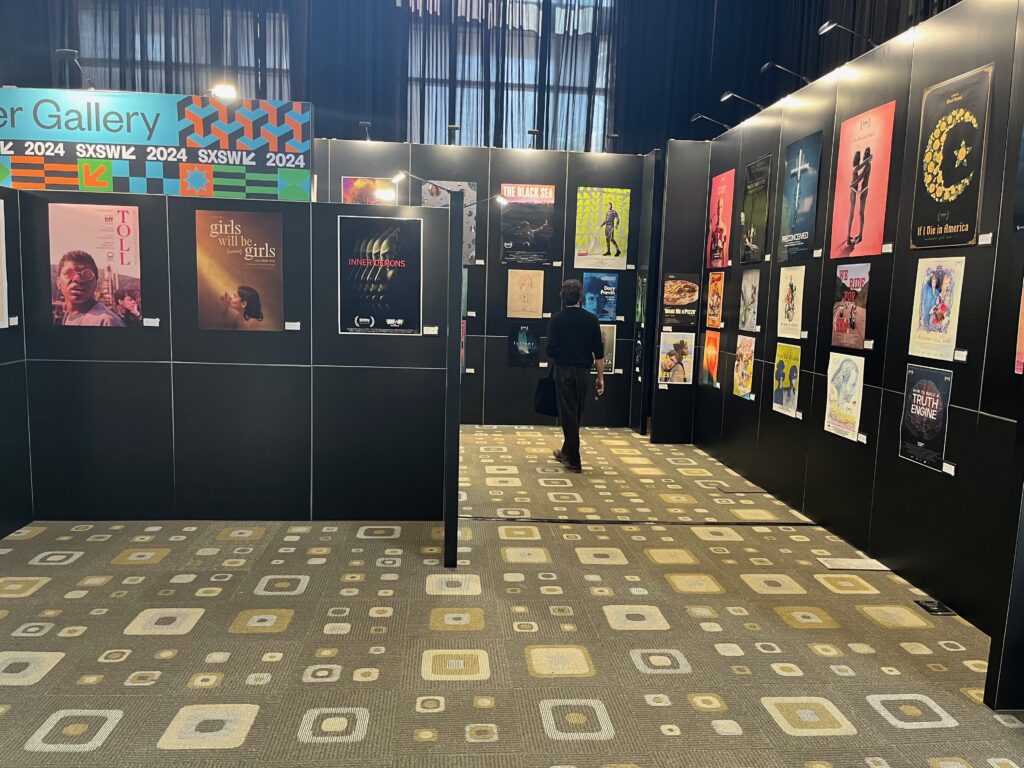 A photo of the Film Poster Gallery at SXSW.