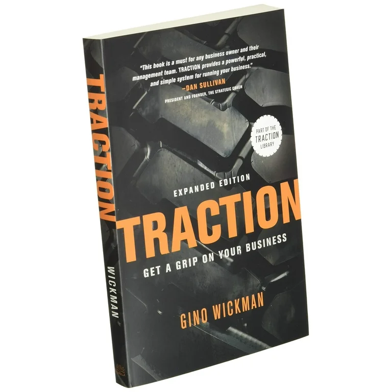 Photo of the book called Traction, by Gino Wickman, focused on growing your business.