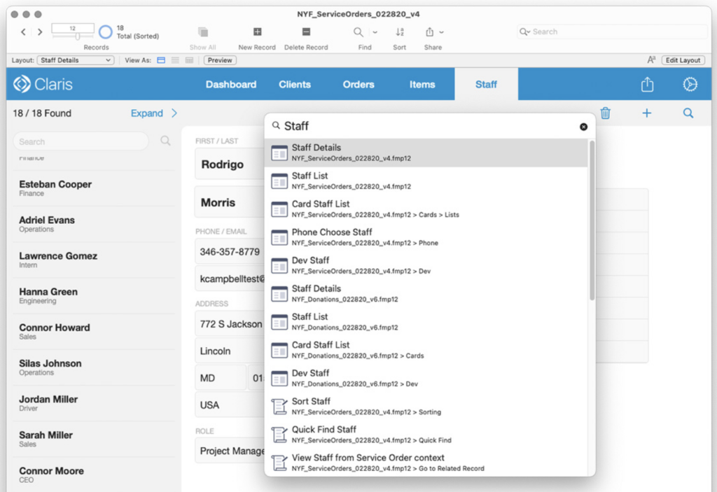 Screenshot showing FileMaker 2024 UI optimized with new tools and capabilities.