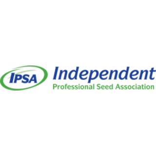 Logo for Independent. The acronym "IPSA" is in purple letter enclosed in a green oval on the left. The words "Independent Professional Seed Association" span to the right.
