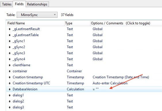 A FileMaker database image showing the calculation for the database
