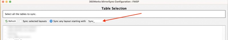 An image of a FileMaker database and an arrow pointing to the word "Sync" with an underscore after it