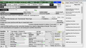 JOBZ Specifications Input Screen