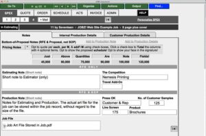 JOBZ Specifications Input Screen 4