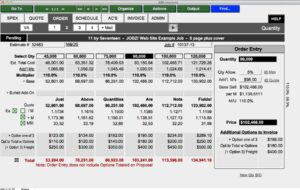 JOBZ Order Input Screen 2