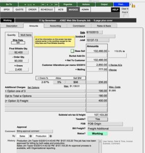 JOBZ Invoice Amount Screen