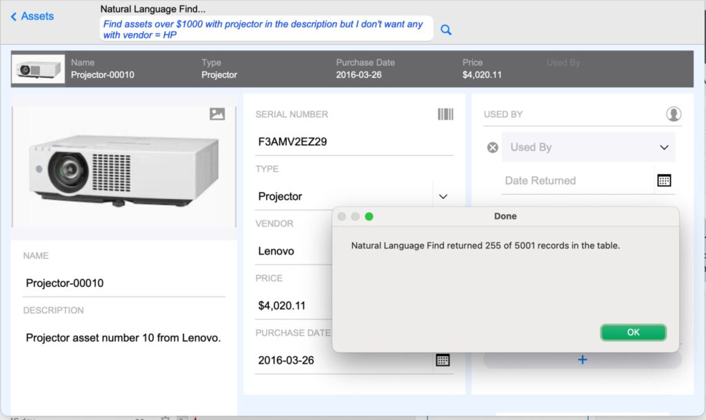 A screenshot showing the query field that we added to our layouts.